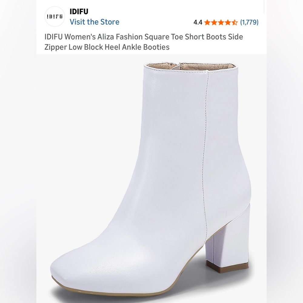 IDIFU Elegant White Ankle Booties